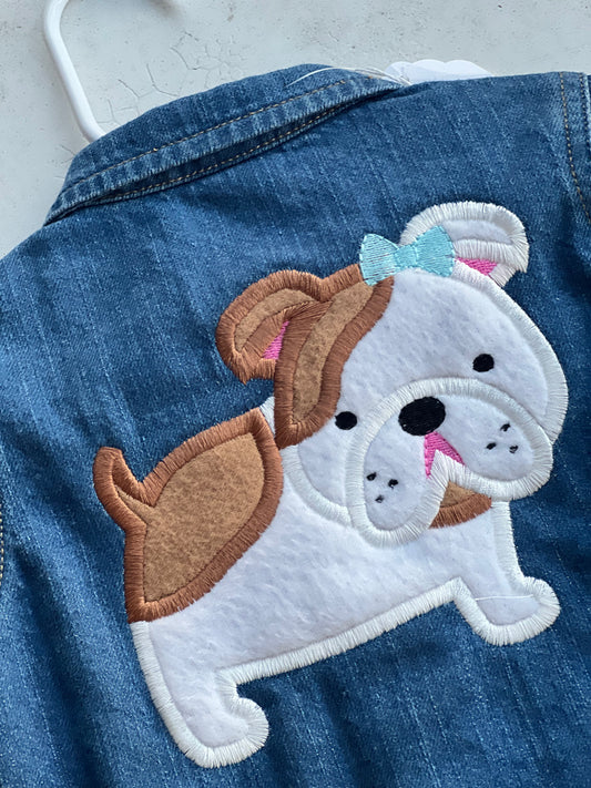 bull dog Jean Jacket