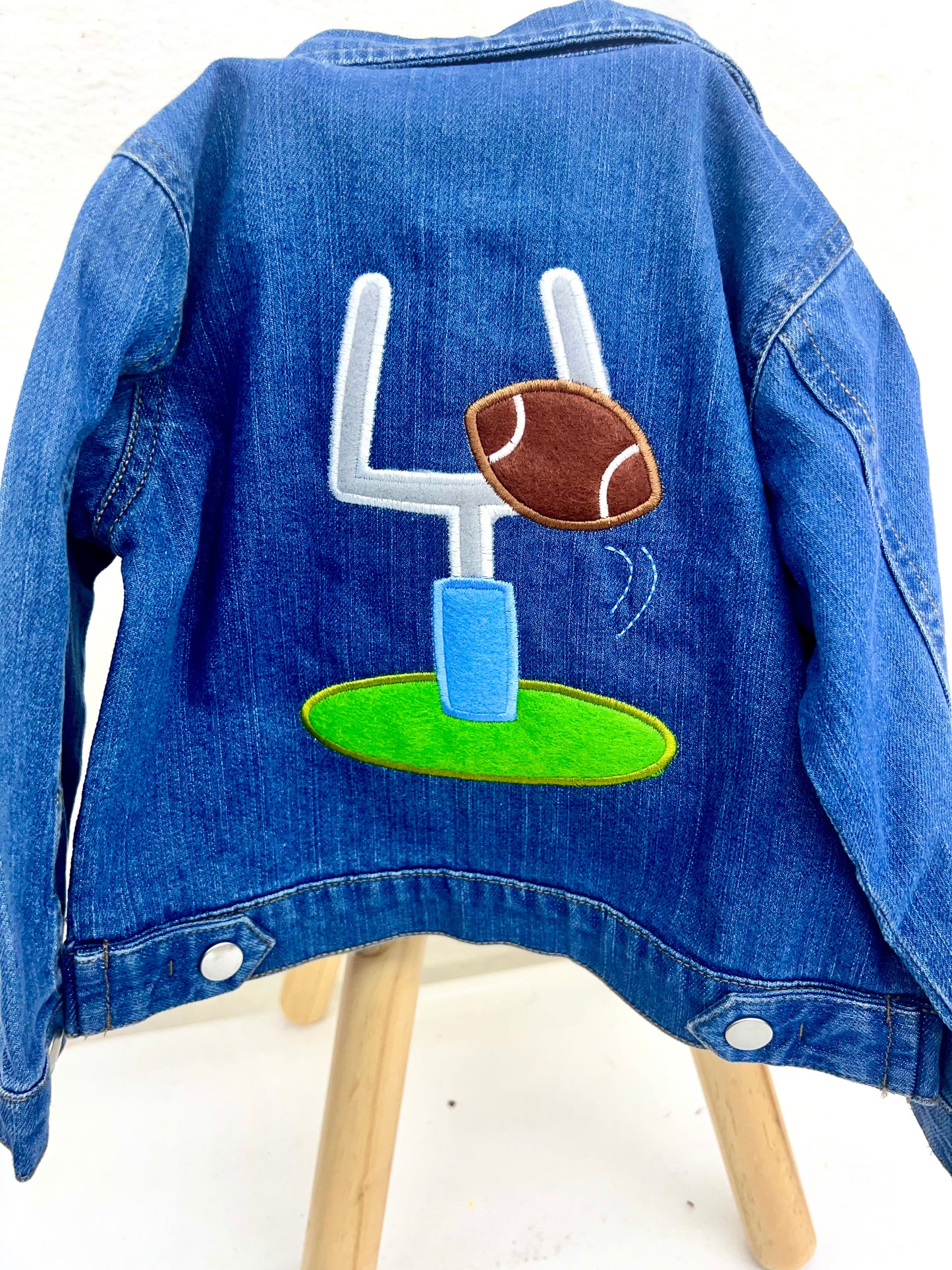 foot ball Jean Jacket