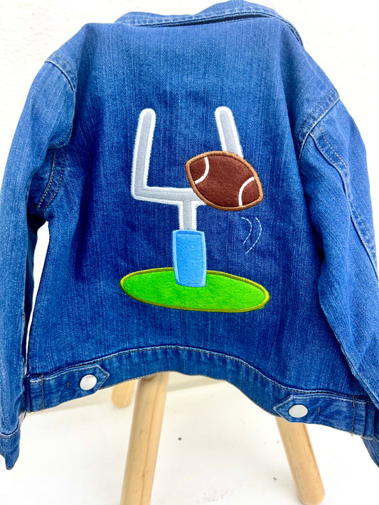 foot ball Jean Jacket