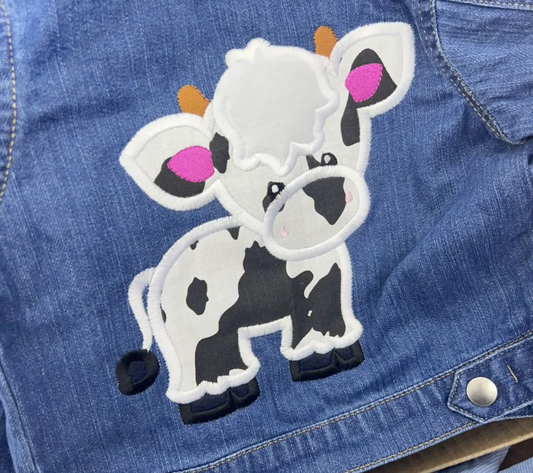 holstein cow jean jacket