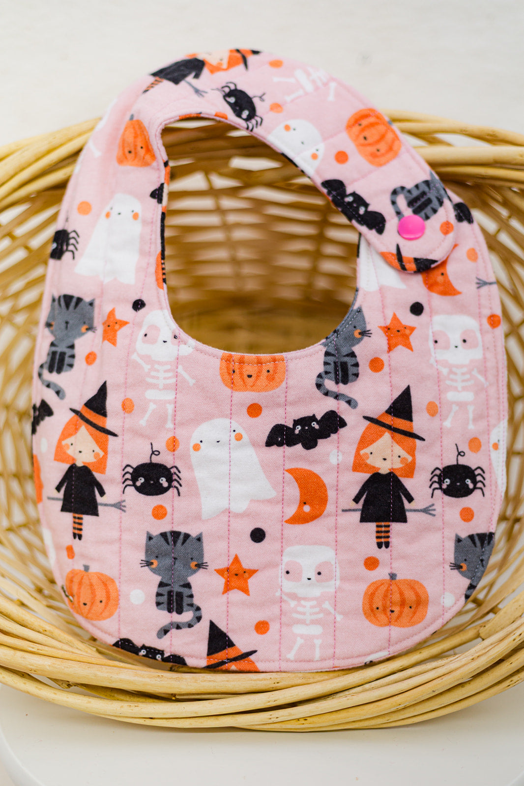 halloween flannel quilted bib