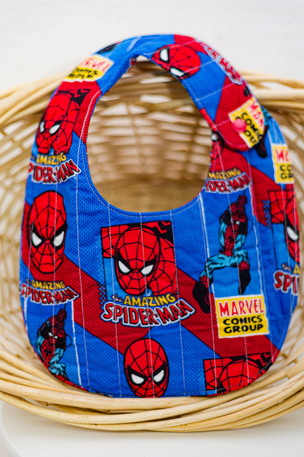 spider man flannel quilted baby bib