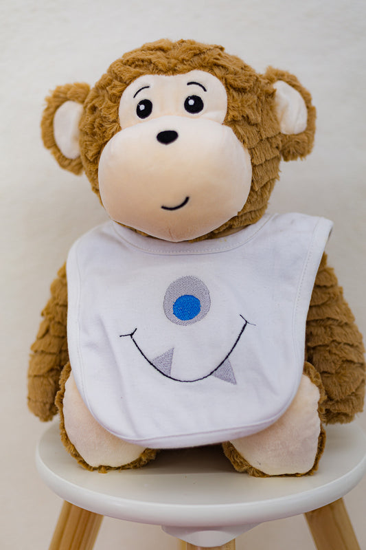 0-6 month monster applique bib