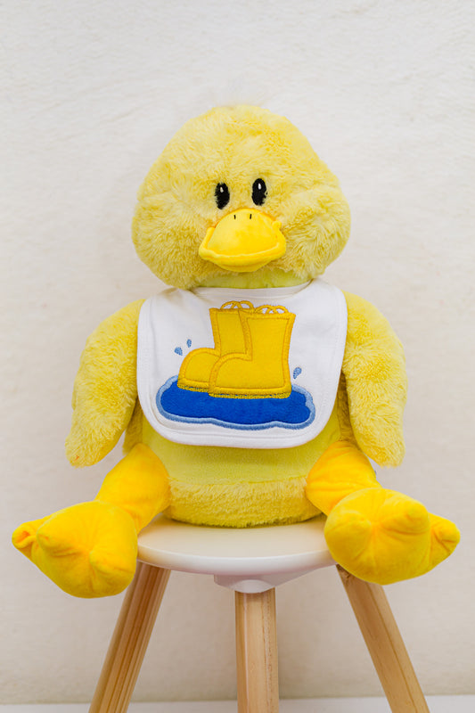 rain boots 0-6 months baby applique bib
