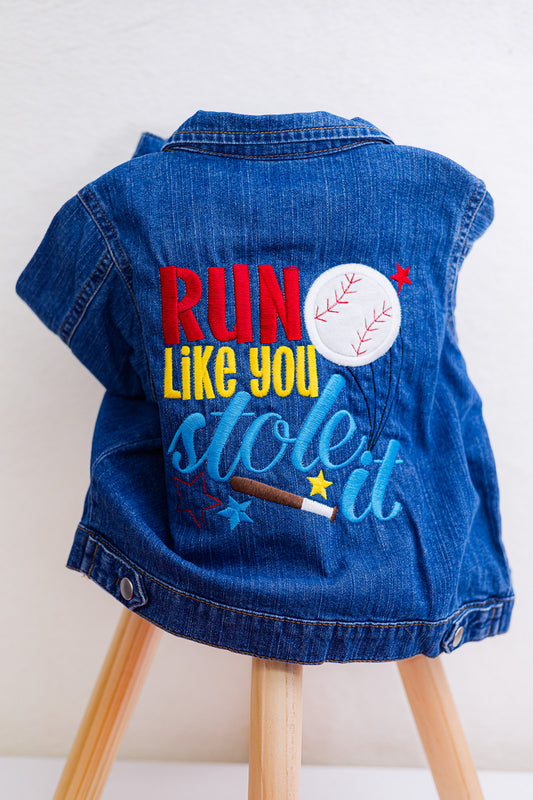 Run Like you Stole it Jean Jacket