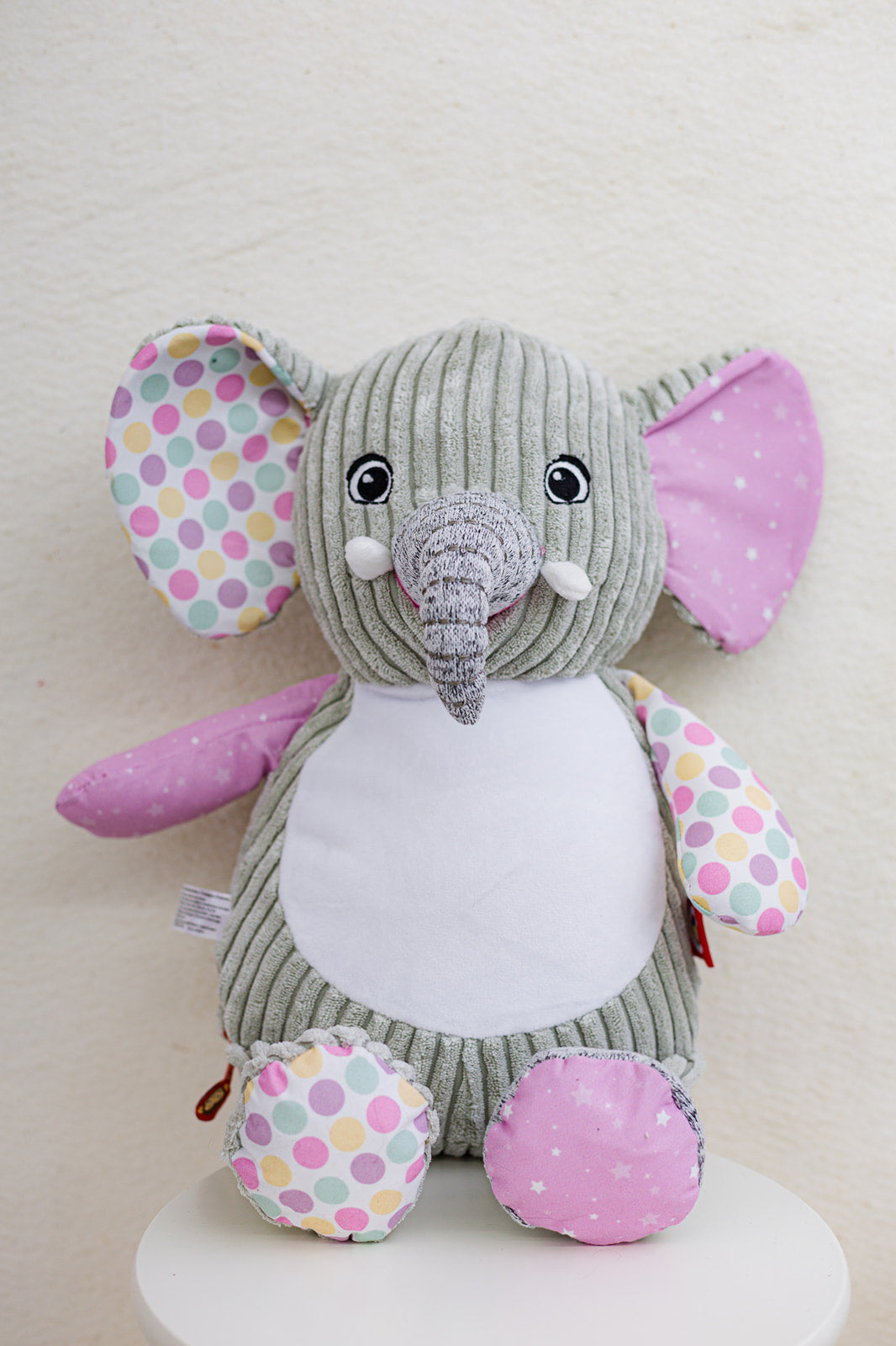 crinkle sensory elephant cubby