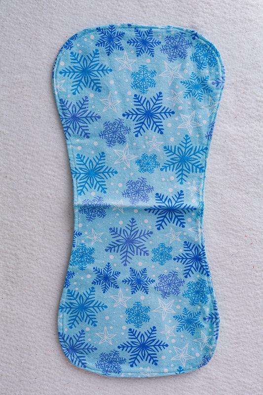 snowflakes burp cloth