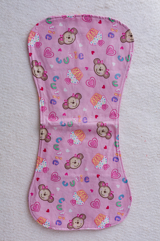 pink monkey burp cloth